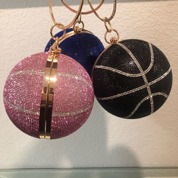 Rhinestone Basketball Clutch Bags - Picture 5 of 8